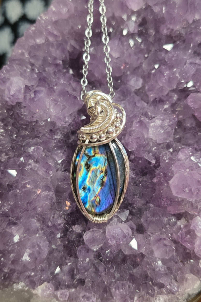 Rainbow labradorite necklace