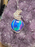 Blue aurora opal necklace