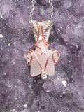 Rose quartz star rose gold and silver necklace