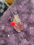 Mona Lisa heart flower necklace