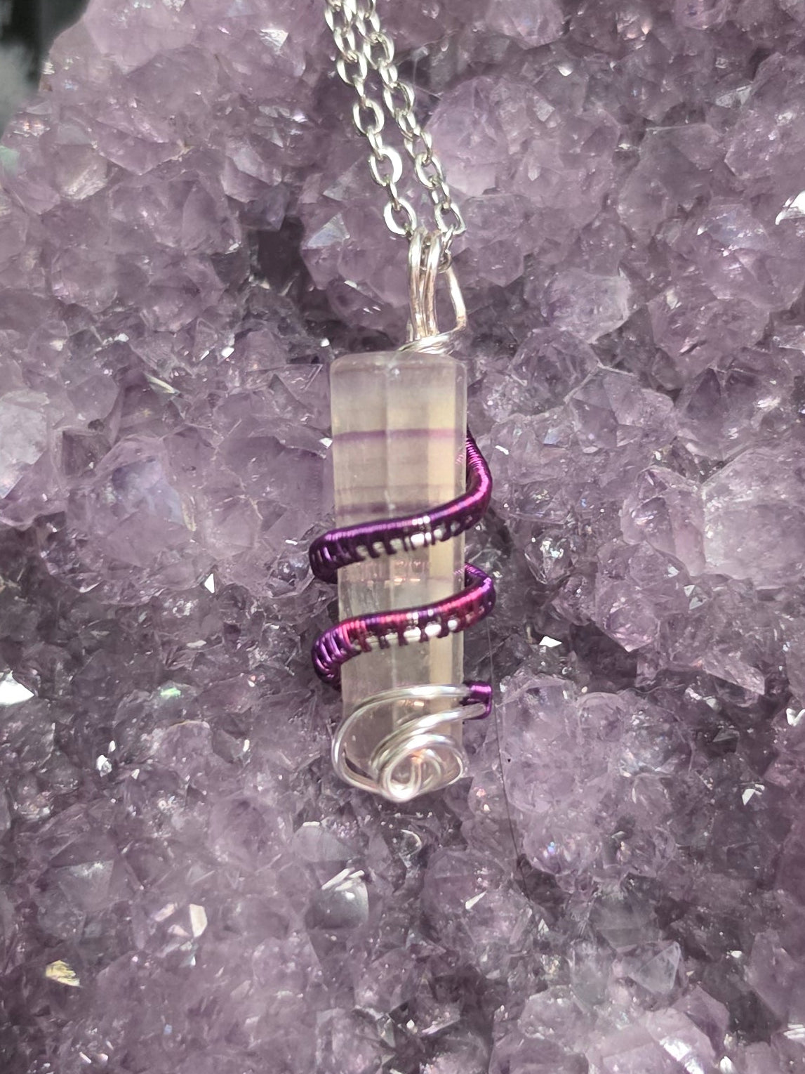 Phantom amethyst point necklace