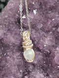 Mini rainbow moonstone necklace